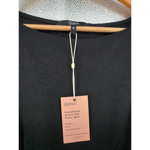 Quince Ultra-Stretch Ponte Cap Sleeve Dress Black Medium NWT - Picture 5 of 10